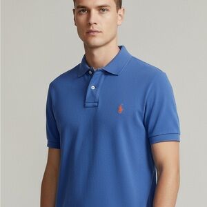 Ralph Lauren Men's Polo Shirt in Blue with Red Logo